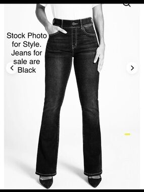 Betabrand Signature XS Petite Mid-Rise Denim Bootcut Black Rinse Yoga Denim 31”